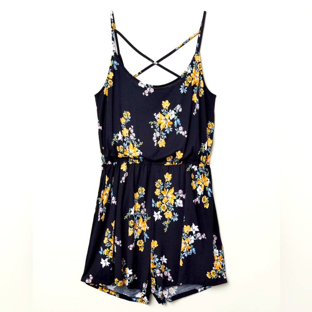 H&M | Black Floral Romper